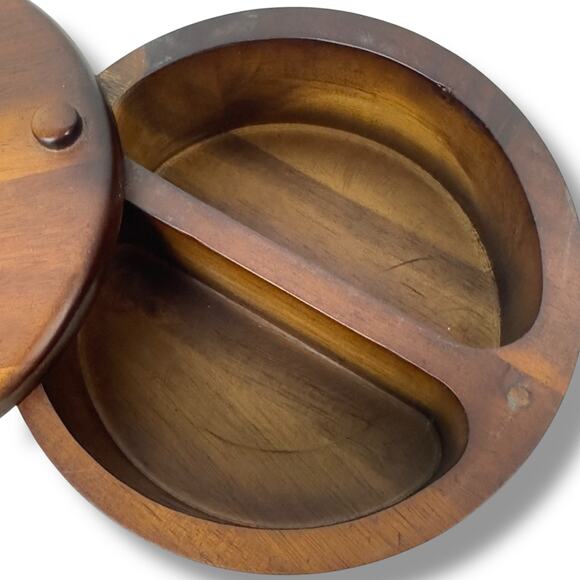 Paula Deen Pantry Ware Signature Wooden Salt Cellar Bowl Box Sliding Lid 5.5" - Picture 8 of 11